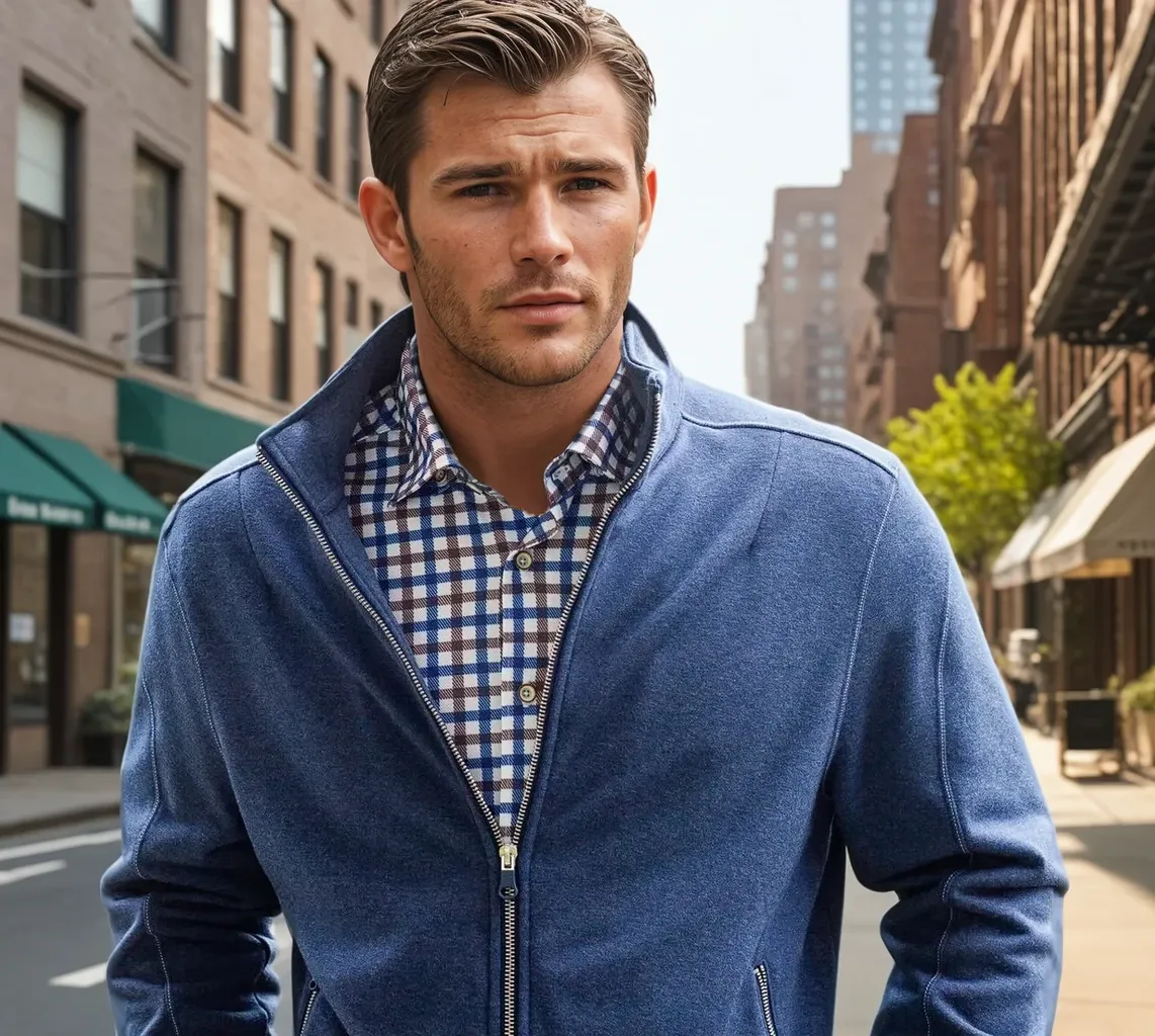 Check Mate Lounge Set - Long Sleeve Shirt & Full Zip 'Sweater'