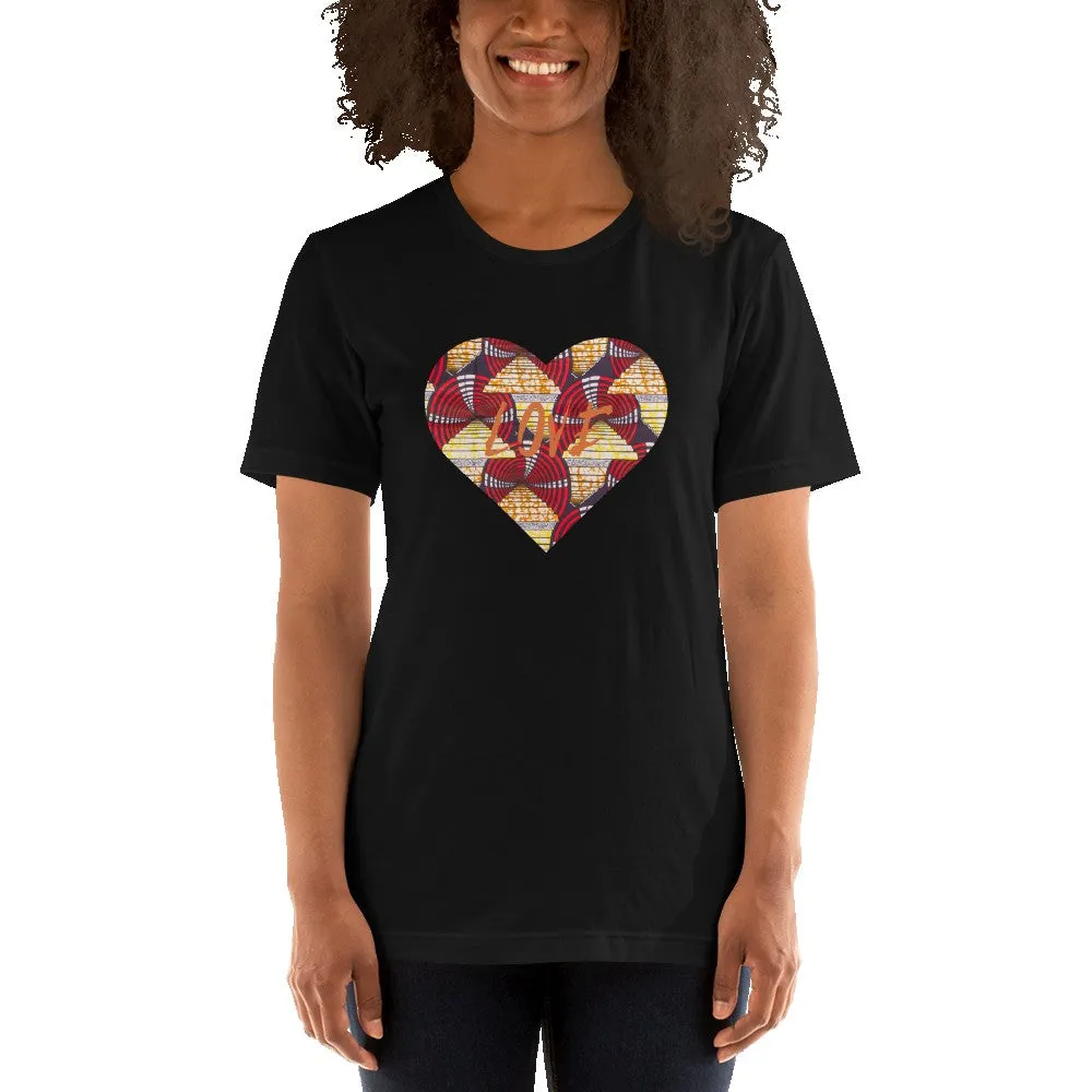 Heart African Color Print Short-Sleeve Unisex T-Shirt